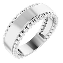 Charger l'image dans la galerie, Sterling Silver Engravable Beaded Ring
