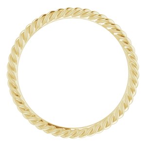 10K Yellow 1.5 mm Skinny Rope Band Size 6