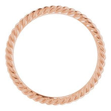 Load image into Gallery viewer, 10K Rose 1.5 mm Skinny Rope Band Size 6
