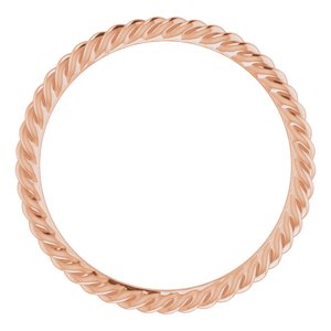 10K Rose 1.5 mm Skinny Rope Band Size 6