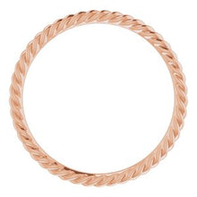 Load image into Gallery viewer, 10K Rose 1.5 mm Skinny Rope Band Size 7
