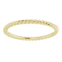 Load image into Gallery viewer, 10K Yellow 1.5 mm Skinny Rope Band Size 6
