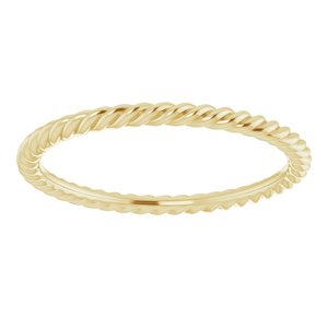 10K Yellow 1.5 mm Skinny Rope Band Size 6