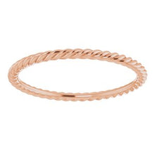 Load image into Gallery viewer, 10K Rose 1.5 mm Skinny Rope Band Size 7
