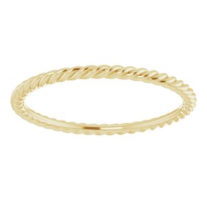 10K Yellow 1.5 mm Skinny Rope Band Size 7