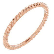 Load image into Gallery viewer, 10K Rose 1.5 mm Skinny Rope Band Size 6
