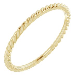 10K Yellow 1.5 mm Skinny Rope Band Size 7