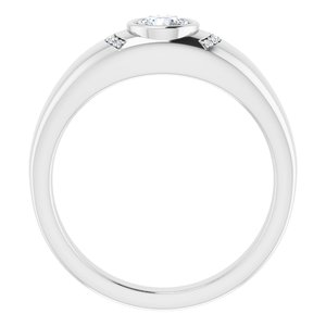 Bague lunette pour homme en diamant blanc 1/2 CTW 14K