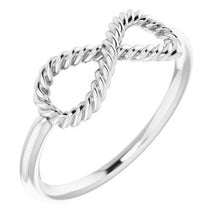 Charger l'image dans la galerie, Sterling Silver Infinity-Inspired Rope Ring
