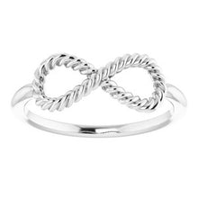 Charger l'image dans la galerie, Sterling Silver Infinity-Inspired Rope Ring
