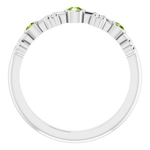 Sterling Silver Peridot Bezel-Set Ring