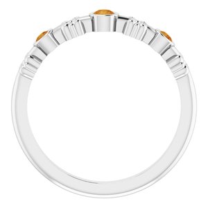 Sterling Silver Citrine Bezel-Set Ring
