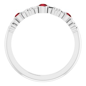 Sterling Silver Garnet Bezel-Set Ring