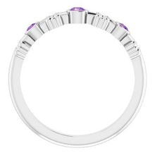 Load image into Gallery viewer, Sterling Silver Amethyst Bezel-Set Ring
