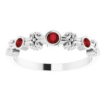 Load image into Gallery viewer, Sterling Silver Garnet Bezel-Set Ring
