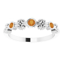 Load image into Gallery viewer, Sterling Silver Citrine Bezel-Set Ring
