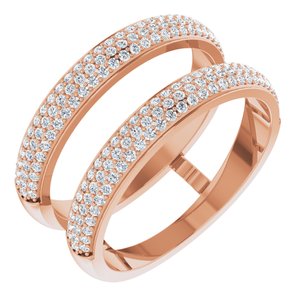 14K Rose 1/2 CTW Diamond Ring Guard