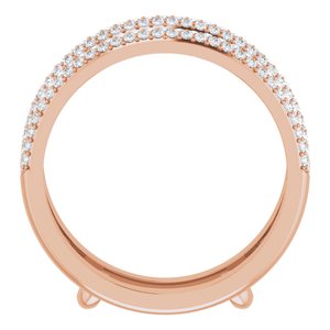 14K Rose 1/2 CTW Diamond Ring Guard