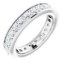 Load image into Gallery viewer, Platinum 2.5x2.5 mm Square 2 3/8 CTW Diamond Eternity Band

