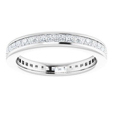 Charger l&#39;image dans la galerie, Bande d&#39;éternité carrée en platine 1,5x1,5 mm 1 CTW Diamond
