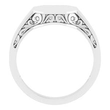 Charger l'image dans la galerie, Sterling Silver 13x12 mm Octagon Signet Ring
