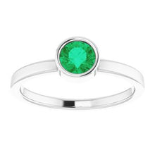 Load image into Gallery viewer, 14K White Emerald Ring
