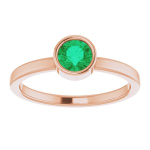 Bague émeraude rose 14K