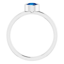 Charger l'image dans la galerie, Sterling Silver Imitation Blue Sapphire Ring
