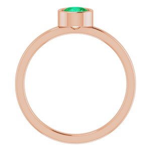 Bague émeraude rose 14K