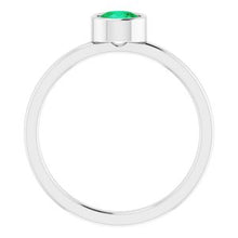 Load image into Gallery viewer, 14K White Emerald Ring
