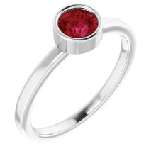Load image into Gallery viewer, Sterling Silver Imitation Ruby Ring
