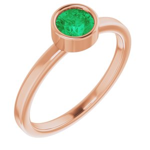 Bague émeraude rose 14K