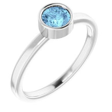 Charger l'image dans la galerie, Sterling Silver Imitation Aquamarine Ring
