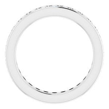 Charger l&#39;image dans la galerie, Jonc éternité platine 2 mm rond 1 diamant CTW

