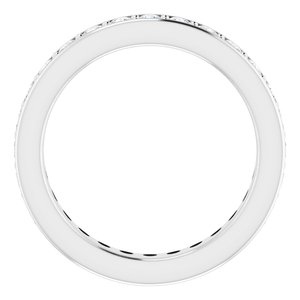 Jonc éternité platine 2 mm rond 1 diamant CTW