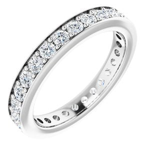 Jonc éternité platine 2 mm rond 1 diamant CTW