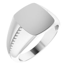 Charger l'image dans la galerie, Sterling Silver 13x12 mm Rectangle Signet Ring
