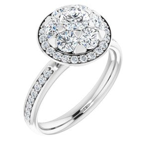 14K White 1 1/3 CTW Diamond Engagement Ring