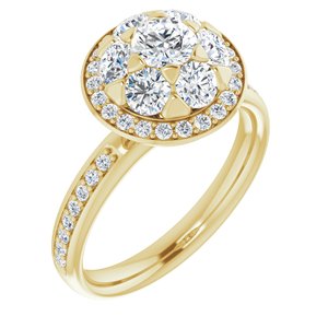 14K Yellow 1 1/3 CTW Diamond Engagement Ring