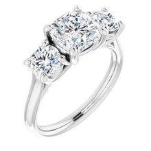 Load image into Gallery viewer, 14K White 7 mm Cushion Forever One‚Ñ¢ Moissanite Engagement Ring
