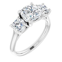 Load image into Gallery viewer, Platinum 7 mm Cushion Forever One‚Ñ¢ Moissanite Engagement Ring
