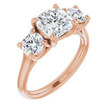 Load image into Gallery viewer, 14K Rose 7 mm Cushion Forever One‚Ñ¢ Moissanite Engagement Ring
