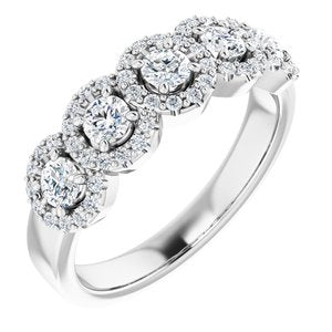 Bande d'anniversaire en diamant blanc 3/4 CTW 14K