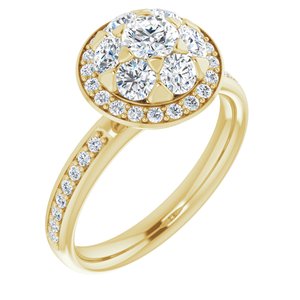 14K Yellow 1 1/8 CTW Diamond Engagement Ring