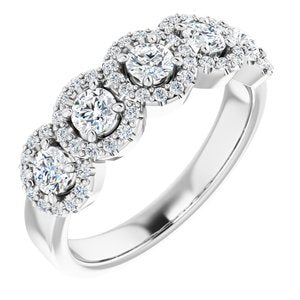 Five-Stone Halo-Style Anniversary Band 