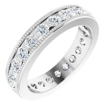 Load image into Gallery viewer, 14K White 1 3/8 CTW Diamond Milgrain Eternity Band Size 5
