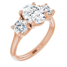 Load image into Gallery viewer, 14K Rose 9x7 mm Oval Forever One‚Ñ¢ Moissanite Engagement Ring
