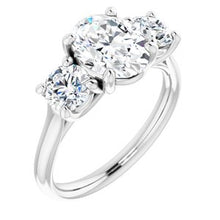 Load image into Gallery viewer, 14K White 9x7 mm Oval Forever One‚Ñ¢ Moissanite Engagement Ring
