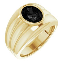 Load image into Gallery viewer, 14K Yellow Onyx Men's Bezel Ring

