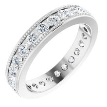 Load image into Gallery viewer, 14K White 1 1/2 CTW Diamond Milgrain Eternity Band Size 7
